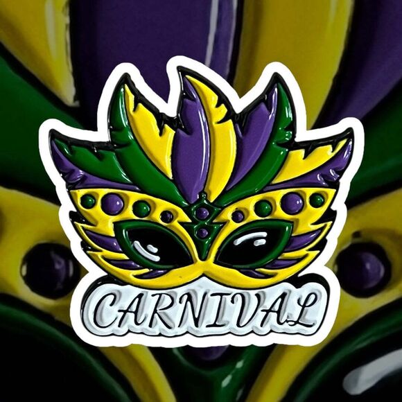 Mardi Gras Carnival Enamel Pin Set (4-Pack) – Versatile Seasonal Wear with Fl... - Picture 2 of 6